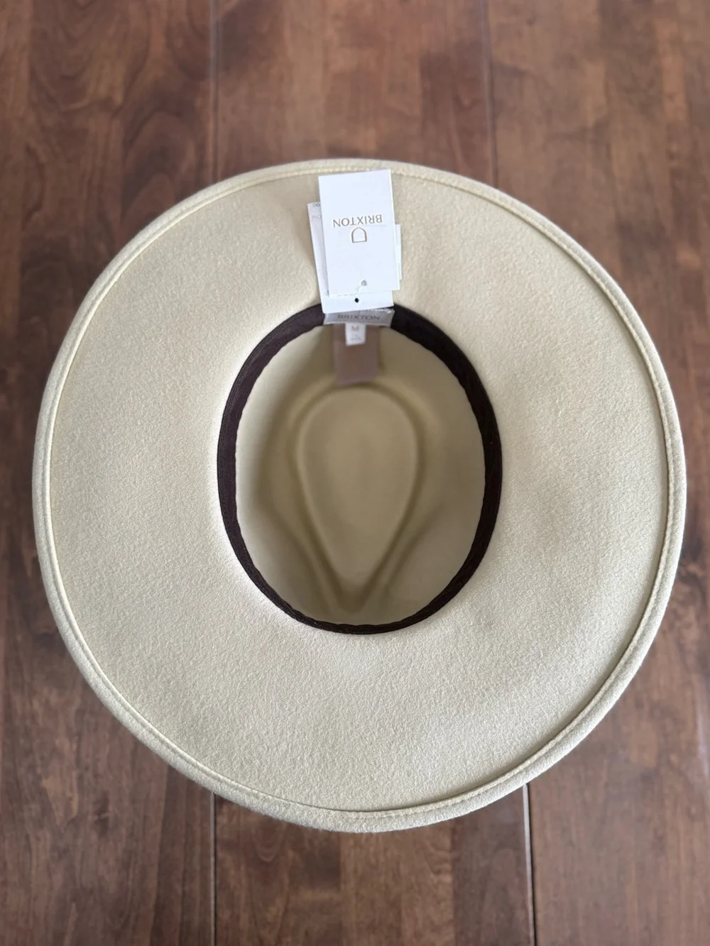 Brixton Joanna Felt Hat in Light Khaki Wide-Brim Wool Fedora Size Medium